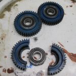 Split gear in two parts