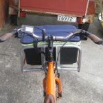 Rack with delivery box from riders viewpoint