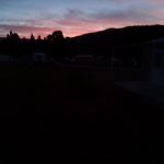 Sunset from cabin in Clyde Holiday Park
